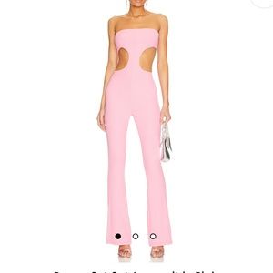 Superdown Pink Darcey Cutout Jumpsuit, M